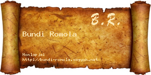 Bundi Romola névjegykártya